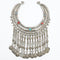 F856 Breast plate Afghan silver and set glass stones. 17 x 21 cms